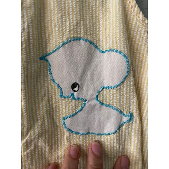 Sears Vintage 18-24 month Summer Bubble Romper Yellow Striped - Picture 3 of 5